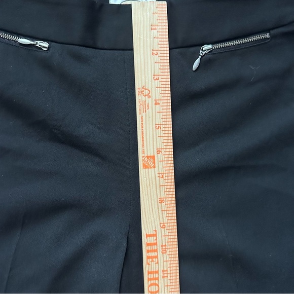 Talbots Petites Stretch Black Straight-Leg Pants Zip Front Pockets Size 8P - Picture 5 of 8
